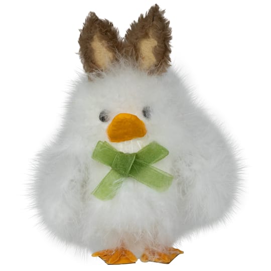 5.5" White Easter Duck Accent with Bunny Ears